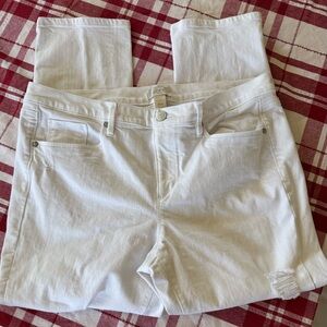 LOFT Women's Crisp White Straight Leg Jeans